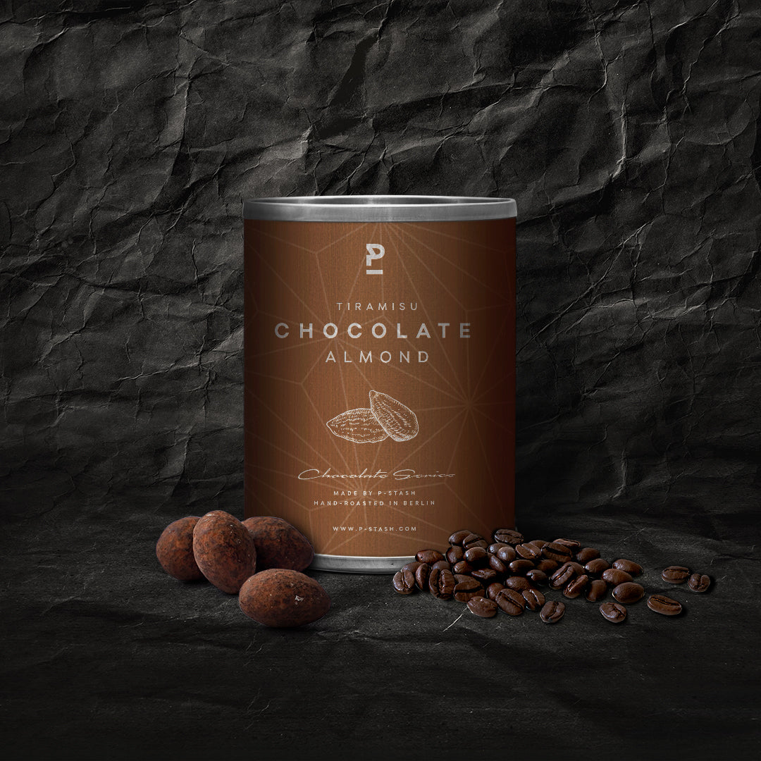 Mandeln in dunkler Schokolade mit Tiramisu | P-STASH Mandeln in dunkler Schokolade mit Tiramisu | P-STASH